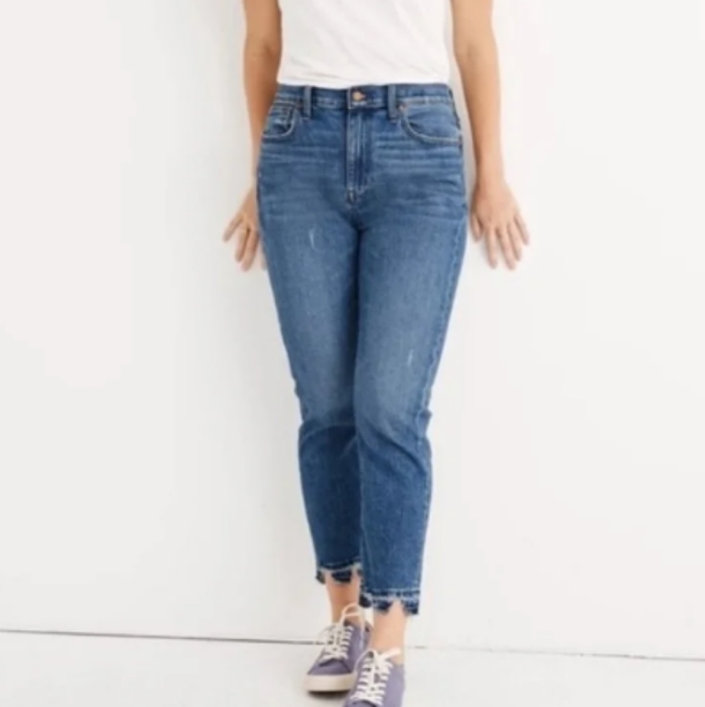 Madewell Plus Size High-Rise Slim Boy Jean Size 32 Frayed Hem